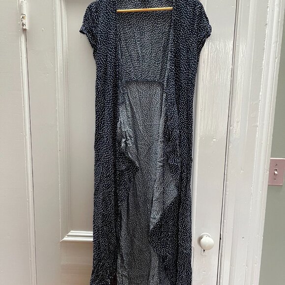 NOM Maternity navy polka dot wrap dress - Picture 3 of 5